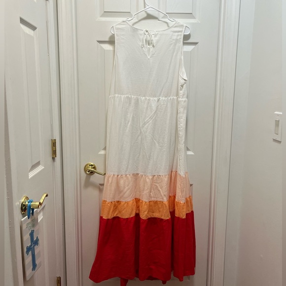 NWT Plus Size Aviv Sleeveless Multi Colored Tiered Dress Size 1X - Picture 7 of 8